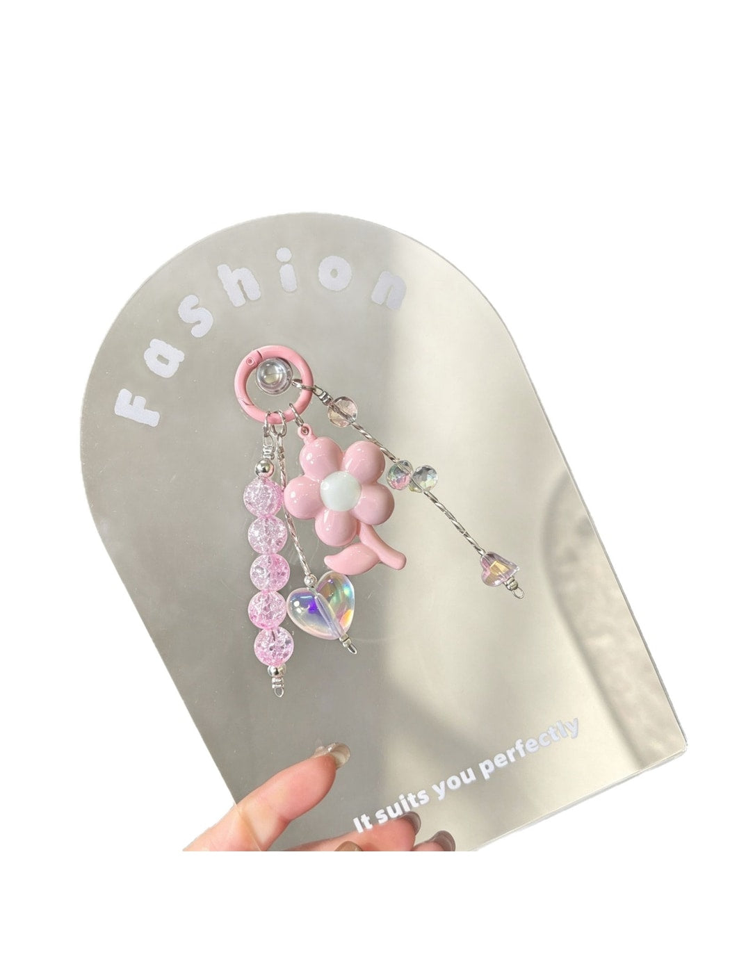Keypus - PVC Flower Charm Woven Cord Bag Keychain