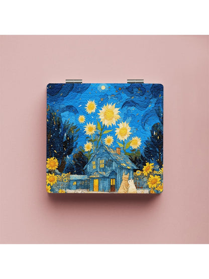 Mirroray - Landscape Painting Theme Printed Folding Mirror
