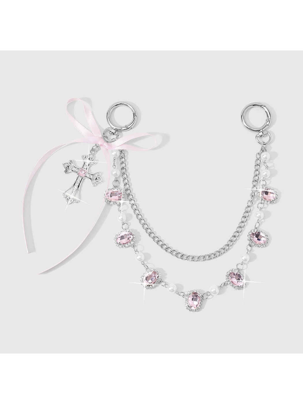 Keypus - Bow Cross Chain Decorative Alloy Bag Charm