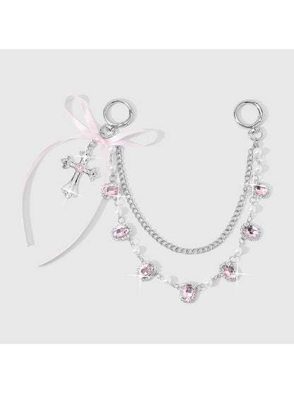 Keypus - Bow Cross Chain Decorative Alloy Bag Charm