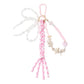 Keypus - Pink Beaded Bow Woven Cord Keychain