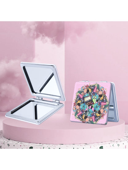 Mirroray - Makeup Theme Cartoon Print Makeup Mirror