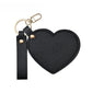 Mirroray - Heart Shaped PU Leather Keychain Compact Mirror