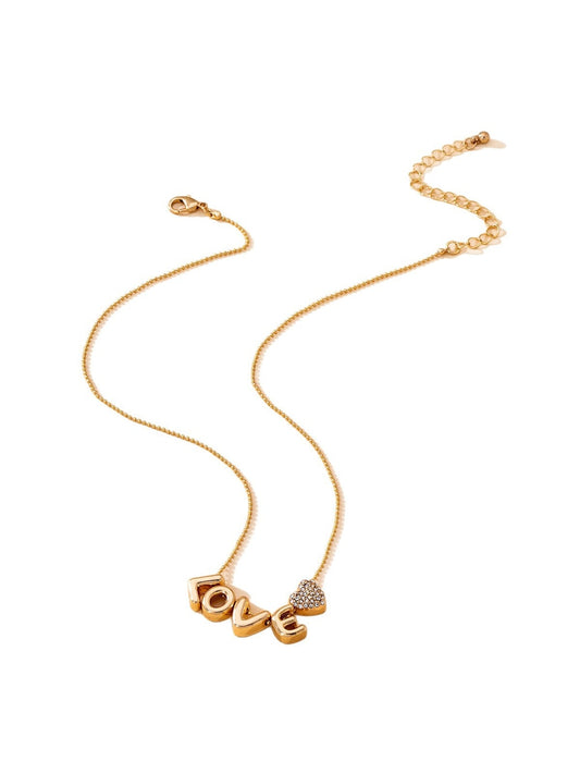 Nozari - Simple LOVE Letter Heart Pendant Necklace