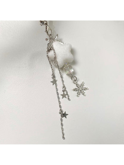 Keypus - Alloy Glass Star Snowflake Christmas Keychain