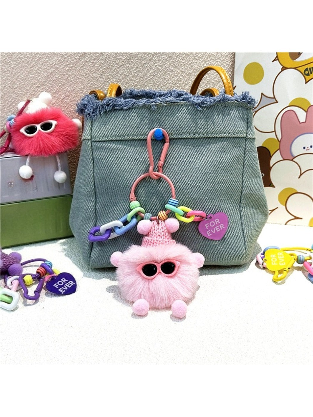 Keypus - Plush Pompom Bag Charm