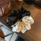 Gifty - Ruffled Satin Look Polka Dot Scrunchie