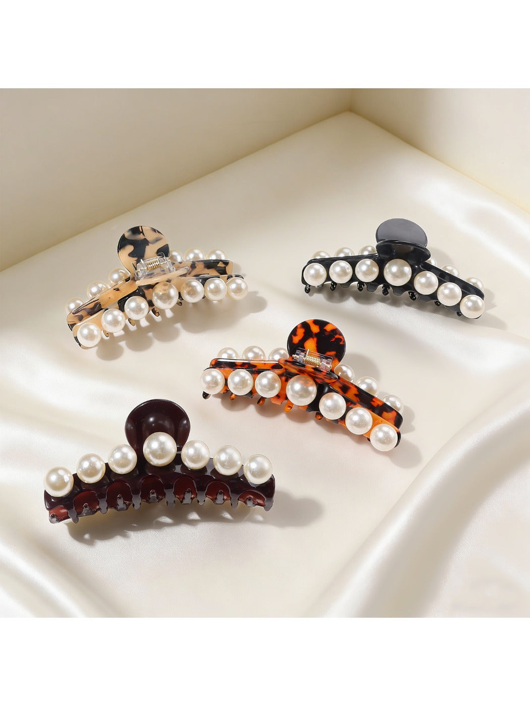 Beau - Stylish Beaded Half Round Claw Clip