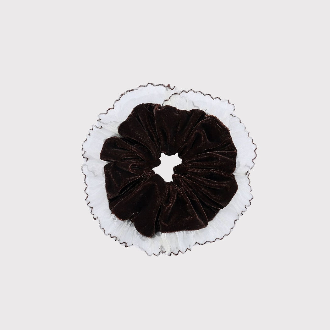 Gifty - Elegant Muted Ruffle Trim Scrunchie