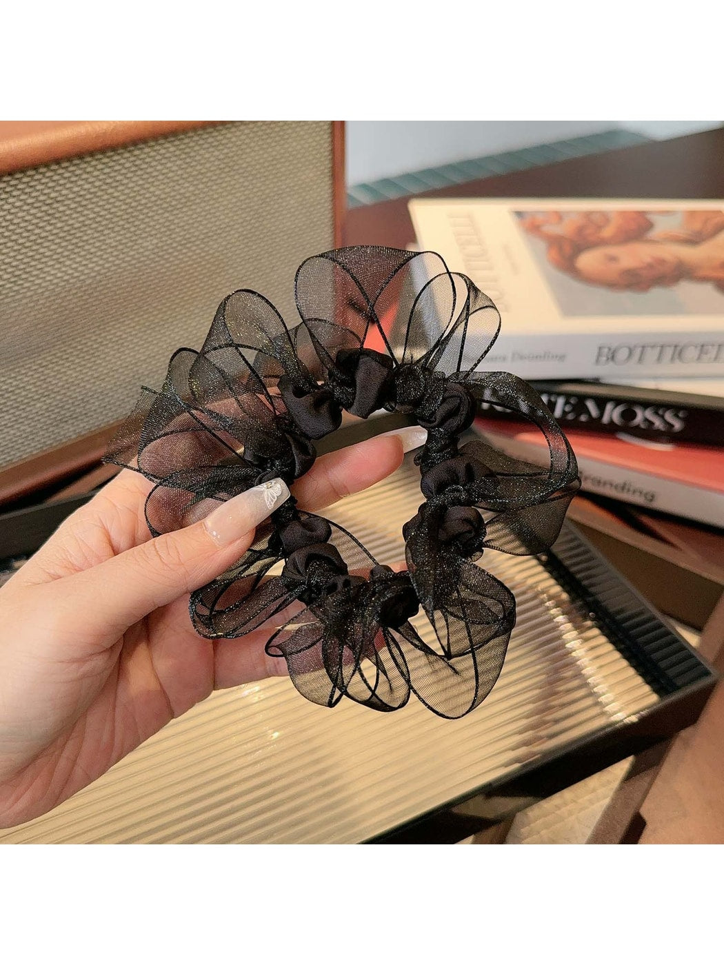 Gifty - Sheer Organza Elastic Ponytail Scrunchie