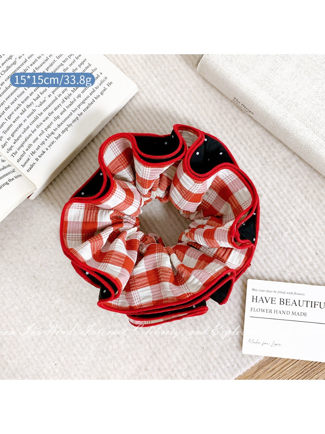 Gifty - Plaid Flower Multi-layer Hair Circle