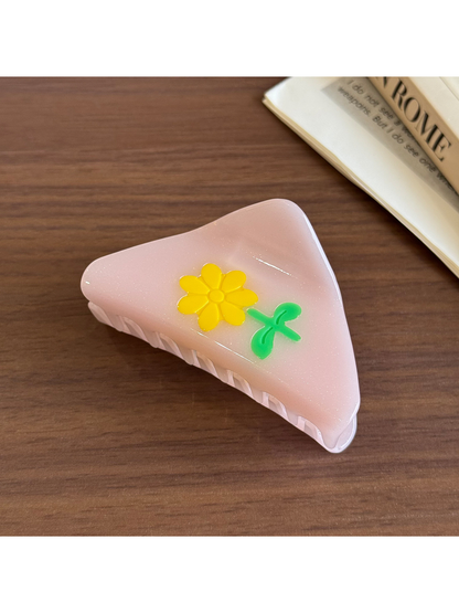 Beau - Retro Flower Triangle Acetate Hair Clip