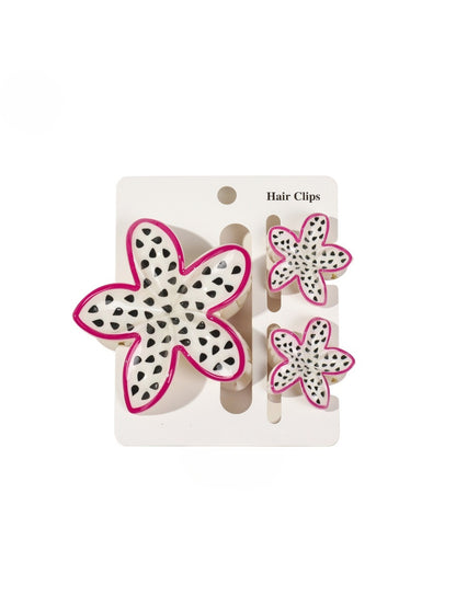 Beau - 3 Pack Plumeria Hair Clips Set