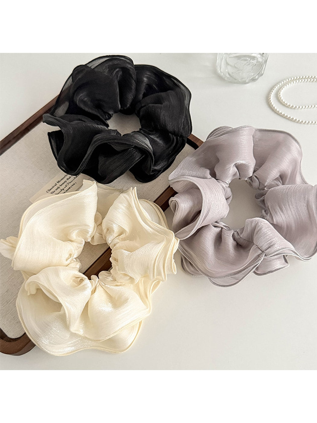 Gifty - Pleated Mesh High Elasticity Fabric Scrunchie