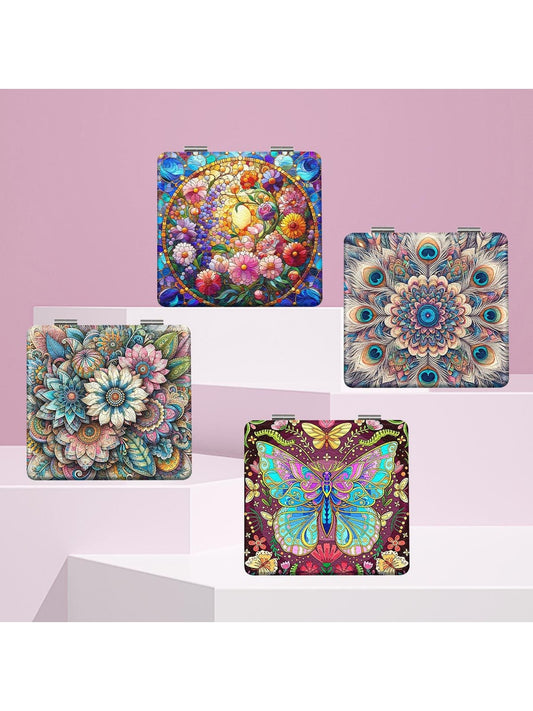 Mirroray - Colorful Floral Print Folding Mirror