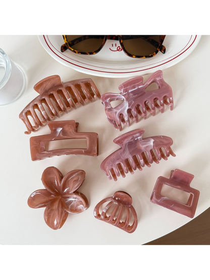 Beau - Glossy Marbled Retro Style Claw Clip
