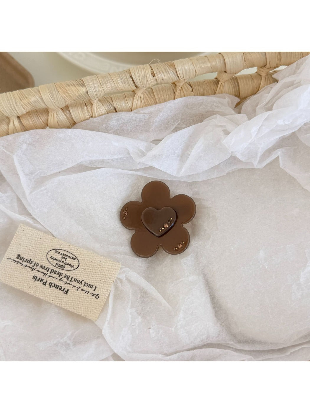 Beau - Sweet Flower Heart Design Duckbill Hair Clip