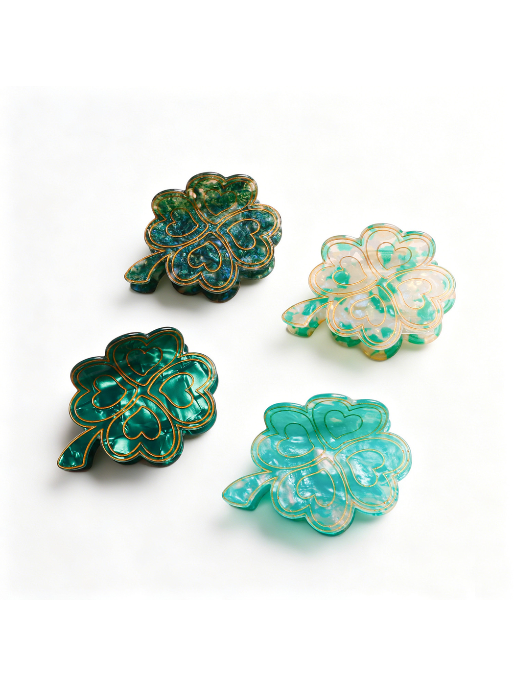 Beau - Glossy Four Leaf Clover Hair Claw Clip