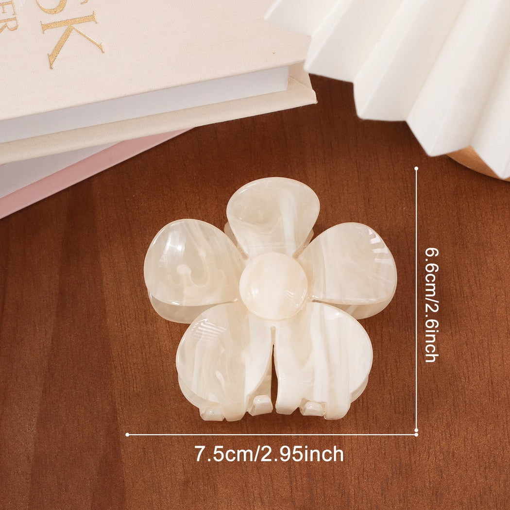 Beau - Muted Marble Floral Design Claw Clip