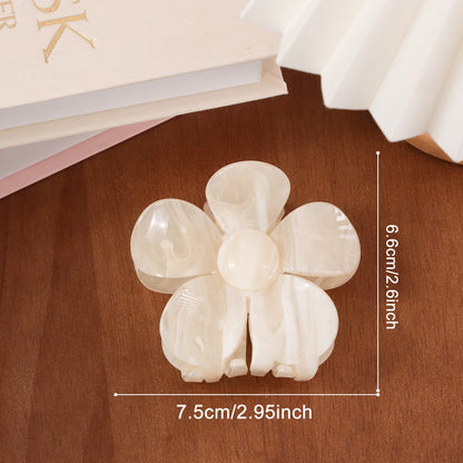 Beau - Muted Marble Floral Design Claw Clip