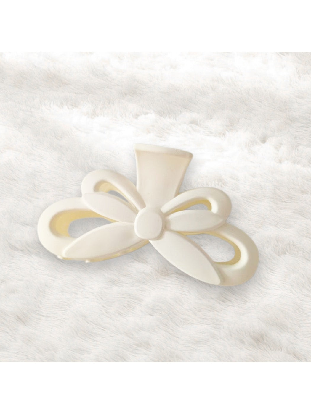 Beau - Matte Bow Design Plastic Alloy Claw Clip