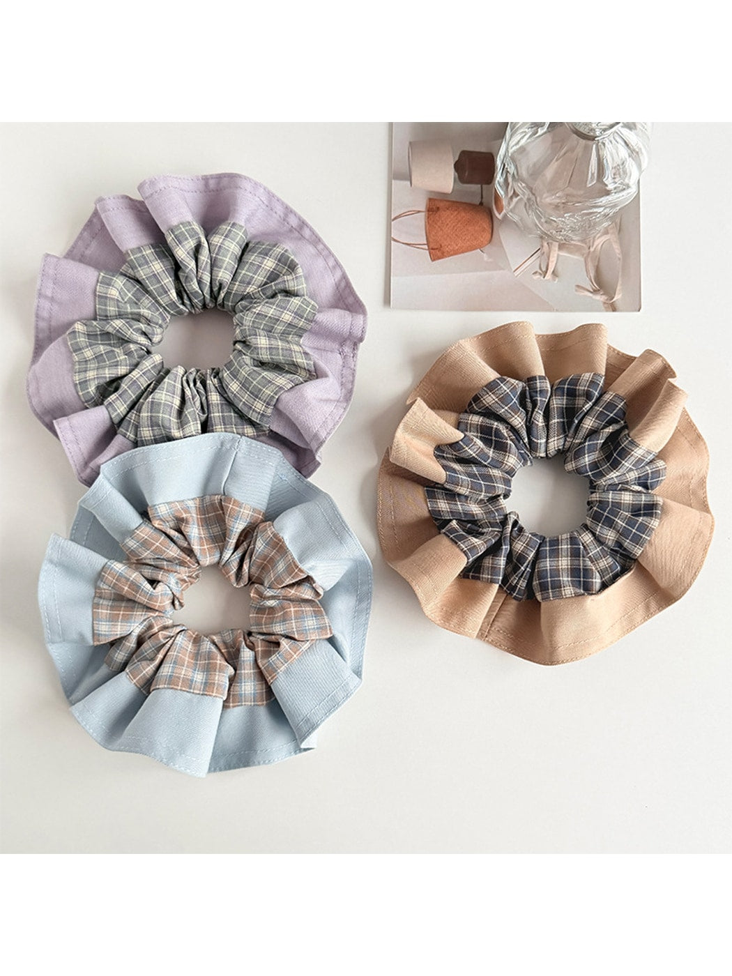 Gifty - Patchwork Plaid High Elastic Scrunchie