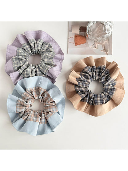 Gifty - Patchwork Plaid High Elastic Scrunchie