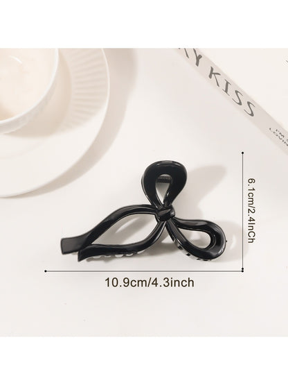 Beau - Minimalist Solid Color Bow Shaped Claw Clip