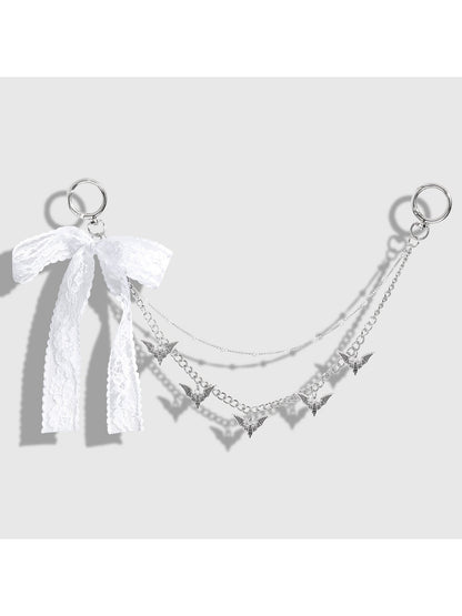 Keypus - Y2K Lace Bow Chain Bag Charm Keychain