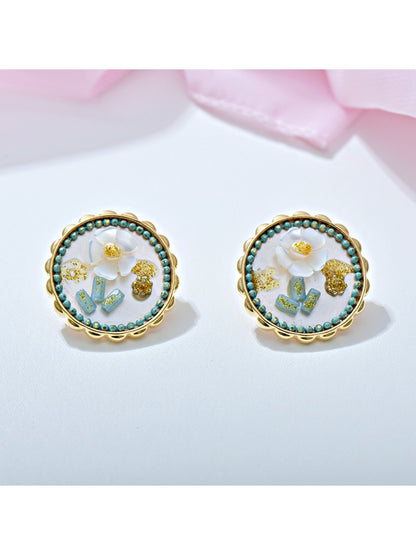 Earedge - Oil Painting-Inspired Floral Stud Earrings