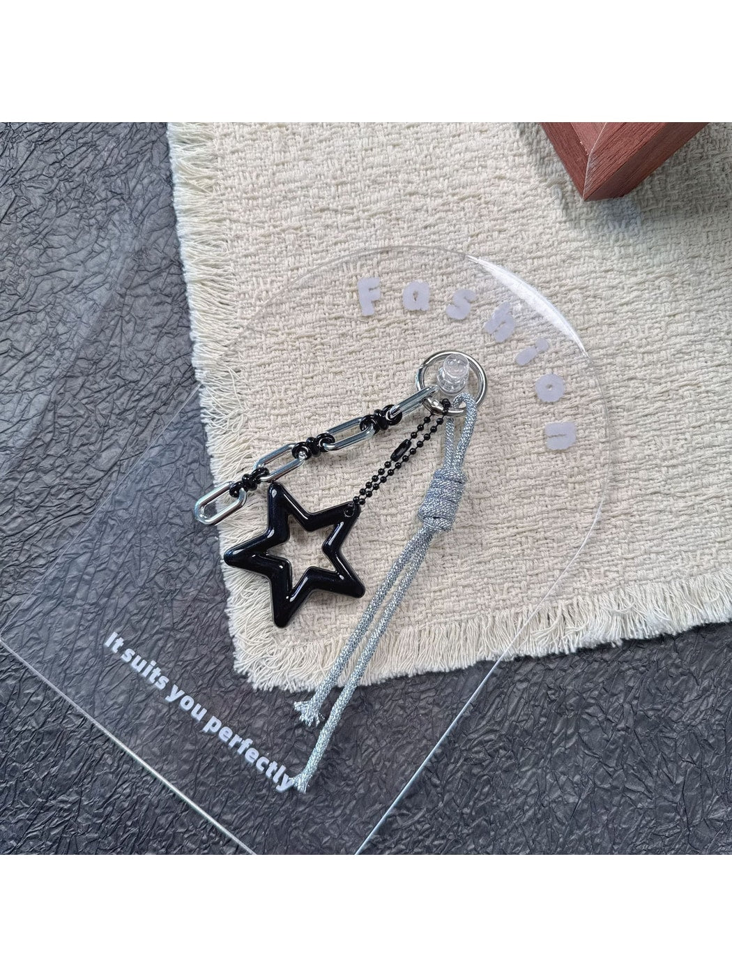 Keypus - Cartoon Style Star and Note Bag Charm Keychain