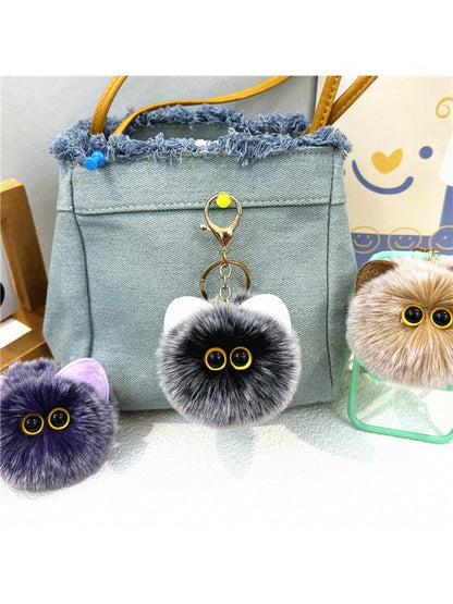 Keypus - Cat Pompom Bag Charm Keychain