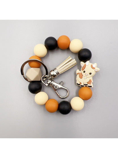 Keypus - Cartoon Animal Tassel Silicone Keychain
