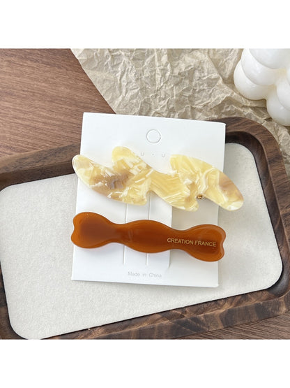 Beau - Acetate Wavy Pattern Hair Clip Set
