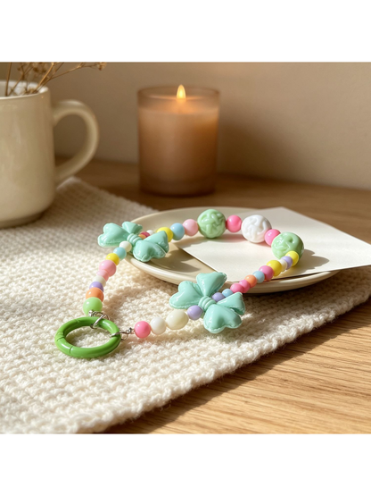 Keypus - Acrylic Bow Beaded Bag Charm Keychain