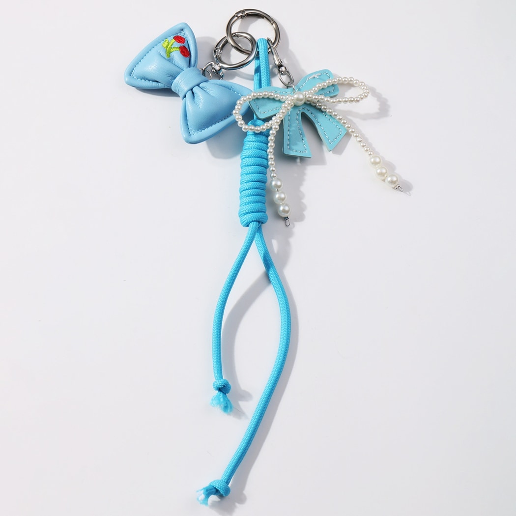 Keypus - Embroidered Bow Cherry Design Keychain