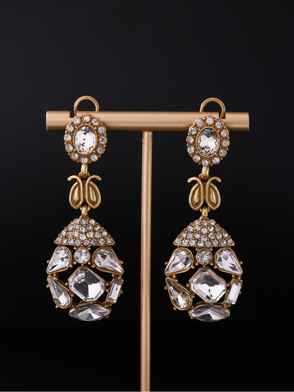Earedge - Vintage Geometric Openwork Stud Earrings