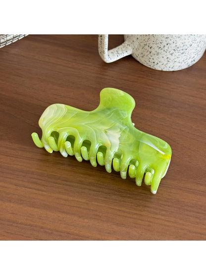 Beau - Marbled Plastic Geometric Line Claw Clip