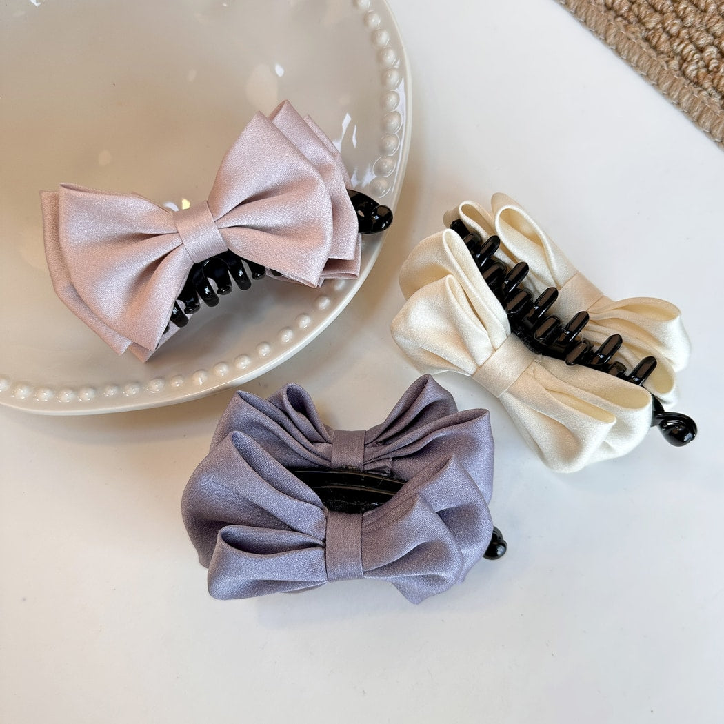 Beau - Elegant Solid Bow Banana Clip