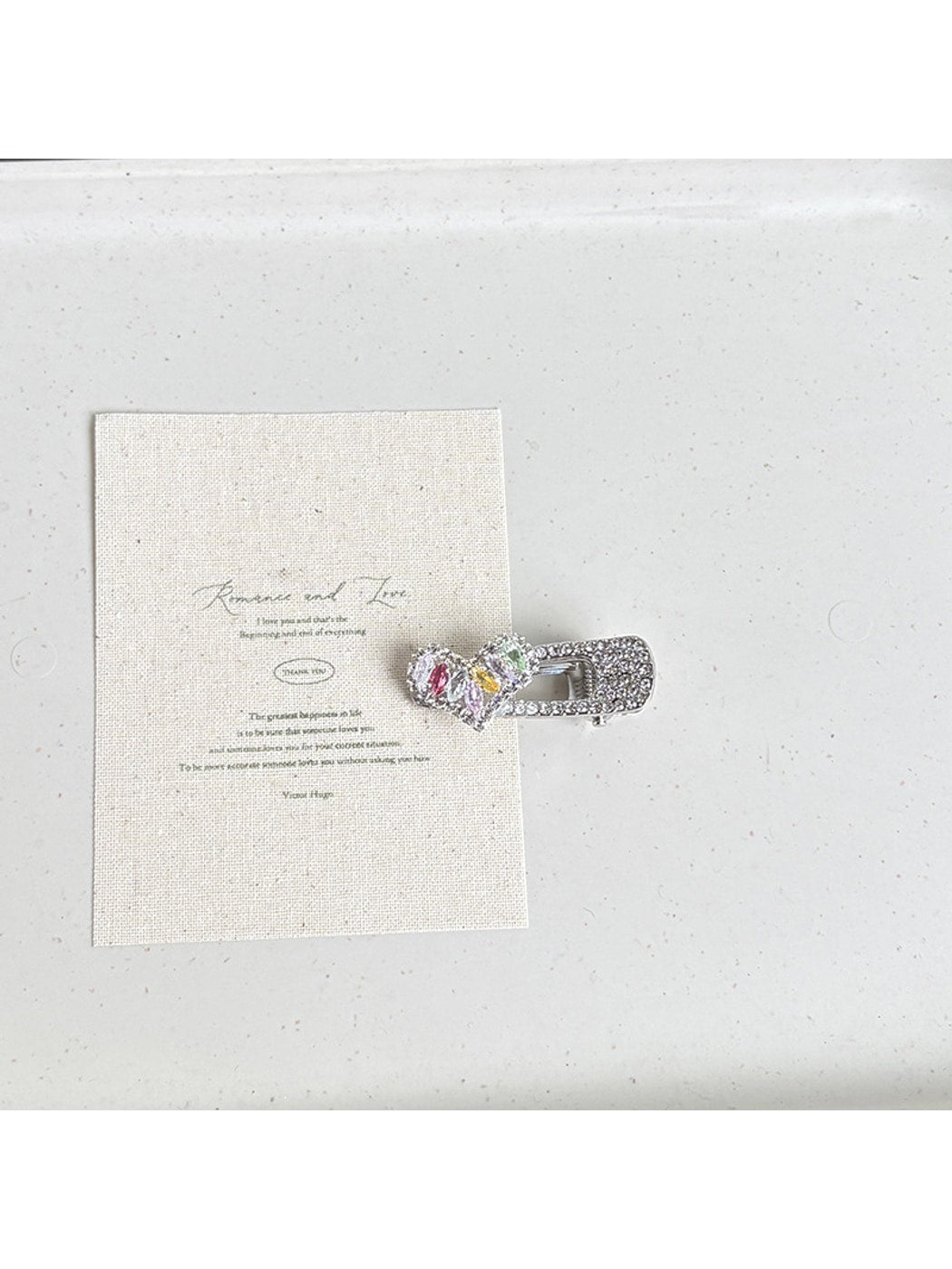 Beau - Flower Heart Duckbill Side Hair Clip