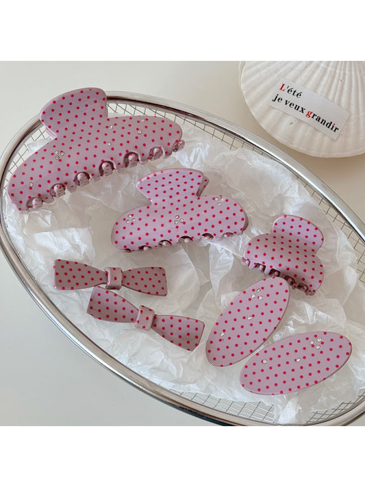 Beau - Semi-Circular Polka Dot Acetate Claw Clip