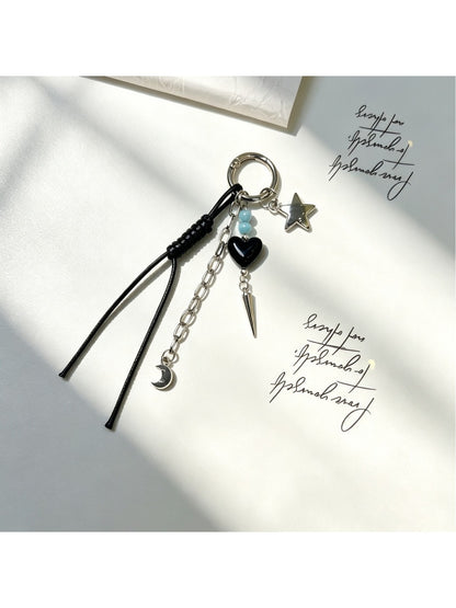 Keypus - Alloy Chain Tassel Heart Keychain Bag Charm