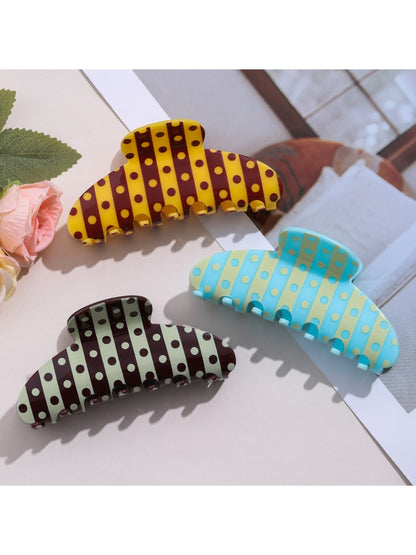 Beau - Retro Striped & Polka Dot Claw Clip