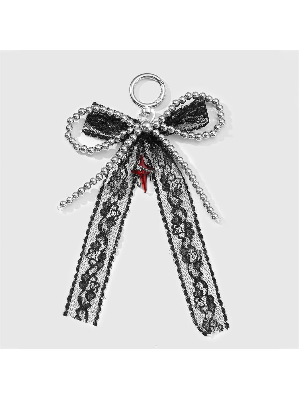 Keypus - Y2K Heart Bow Beaded Bag Charm Keychain