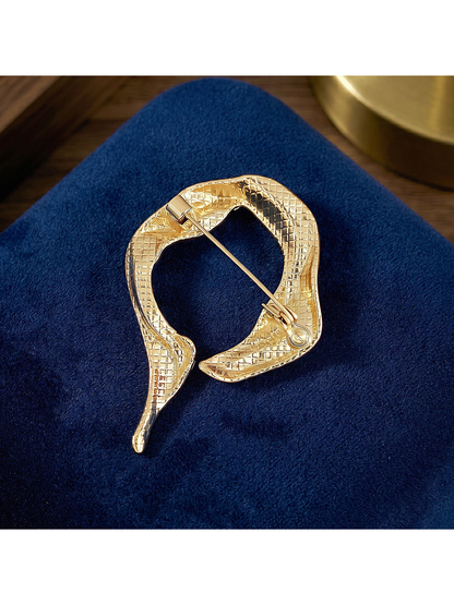 Brovia - Modern Irregular Open Shape Alloy Brooch