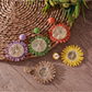 Earedge - Bohemian Round Geometric Raffia Earrings