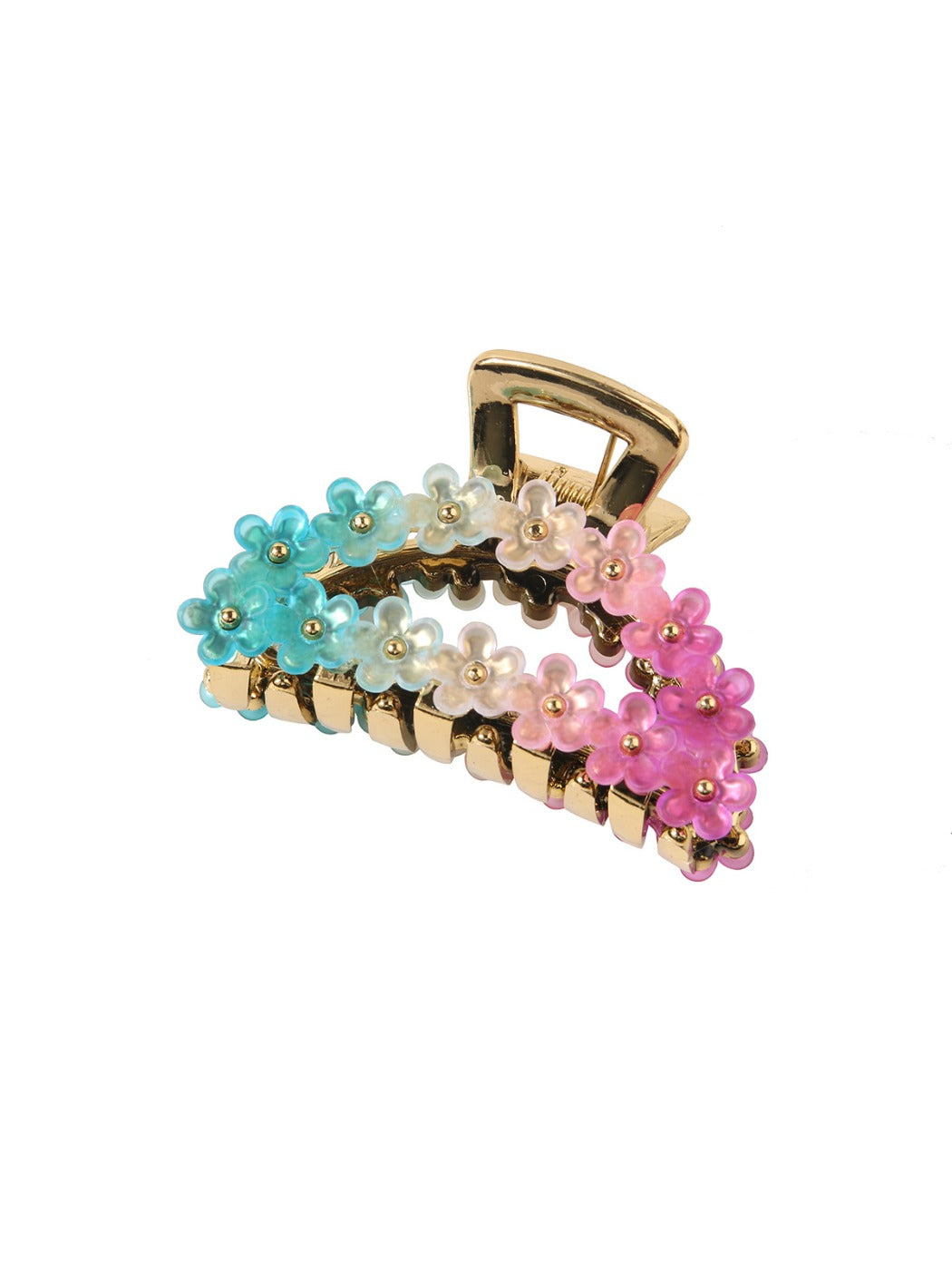 Beau - Half Round Openwork Flower Claw Clip