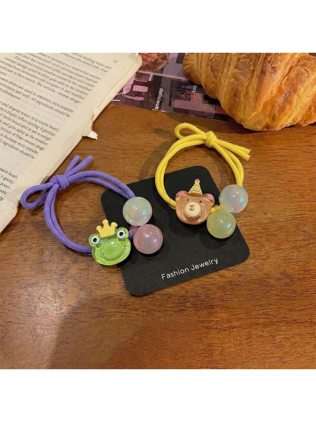 Gifty - Cartoon Double Bead Animal Shape Hair Tie