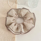 Gifty - Plaid Mesh Lace Trim Ruffled Hair Scrunchie