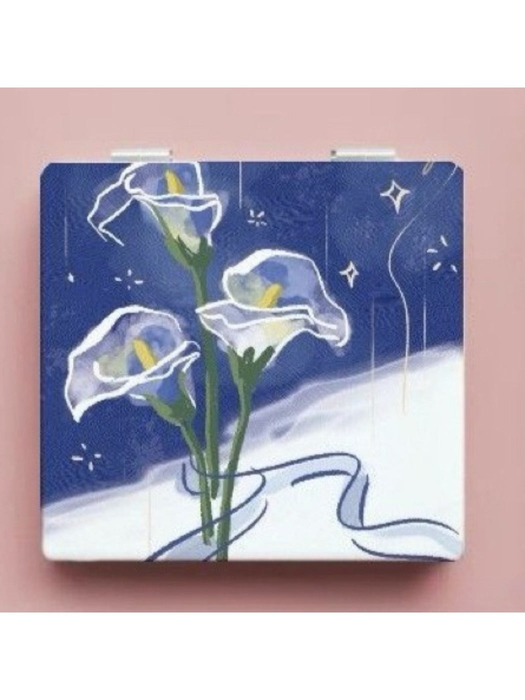 Mirroray - Floral Print Square Compact Mirror